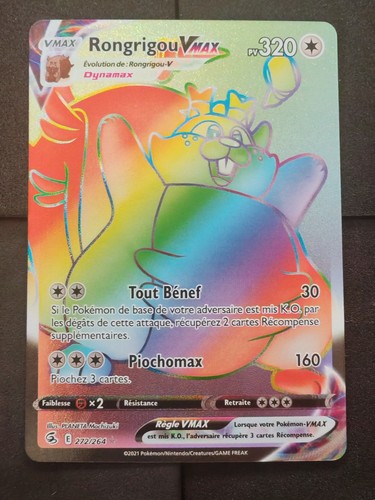 Carte pokémon rongrigou vmax - pokémon,