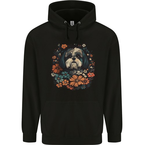 Shih tzu chien avec fleurs - shih,
