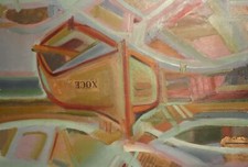 Tableau ancien huile cubiste