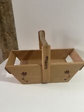 ANCIEN PETIT PANIER EN BOIS DÉCO CUISINE CHALET PANIÈRE AIL OIGNON