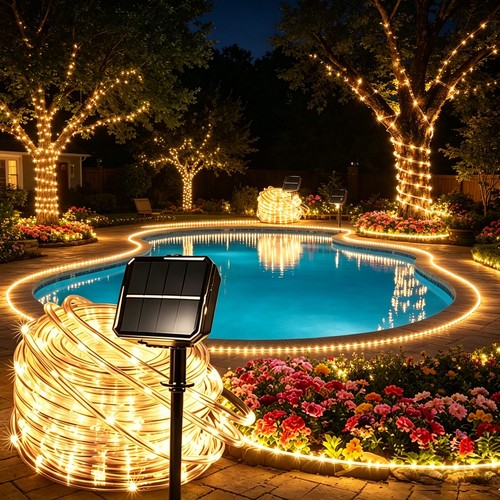 100 led solar garden lights - led,
