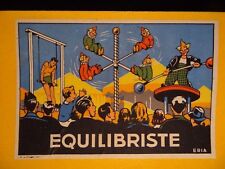 Vintage balanced circus wooden toy swing clown boxed 30's France ERIA