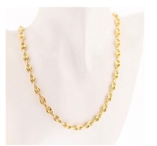 Chaîne HOMME Grain De Café 9MM x 70CM Plaqué or 18 CARATS Qualité Bijouterie