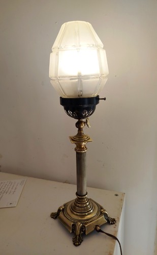 Ancien pied lampe colonne - ancien,