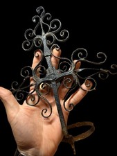 Rare Élément De Benitier En Fer Forgé & XVII Eme & Baroque & France 