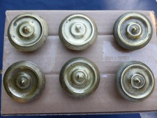 6 boutons tiroirs commode Empire ancien bronze Fleurs Dia. 4,9 cm