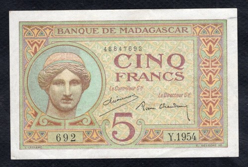 Madagascar francs 1937 1947 - madagascar, 5