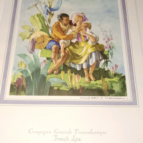 Paquebot france menu 1971 cie - paquebot,