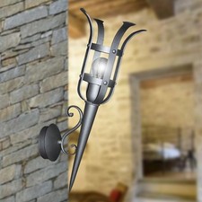 Applique Murale Torcera Torche En Fer Forgé Moyenâgeux Grande