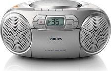 philips radio cassette cd portable silver az127/12 