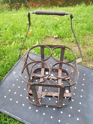 Panier bouteille ancien fer - bouteille,