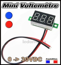 mini voltmètre LED rouge, bleu ou vert  0 à 30V DC suivant la version 