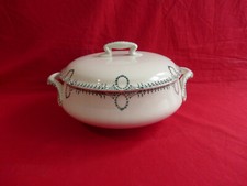 soupière à liserés vert en