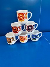 Vintage Lot Ancienne VAISSELLE LOTUS MOBIL 6 MUG TASSE COLORIS DIFFÉRENTS Café 2