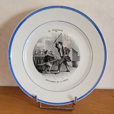 assiette XIXième faïence CLAIREFONTAINE porcelaine opaque grammaire/ règle école