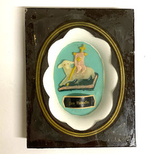 Ancien Petit Reliquaire - Agnus Dei - Napoléon III - en Cire Plâtre & Verre