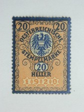 Vignette timbre fiscal Autriche 1920 Stempelmarke Österreich 20 Heller