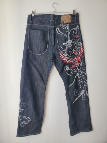 Jeans baggy imprimés brodé - imprimés,