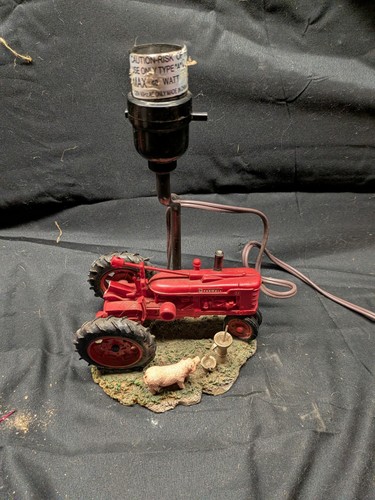 Farmall red tractor table lamp - farmall,