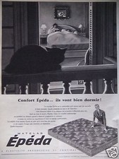 PUBLICITÉ 1958 MATELAS CONFORT EPEDA ILS VONT BIEN DORMIR - ADVERTISING
