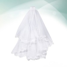  Voile perlé fait à la main de peigne de voile de mariage de dentelle de double