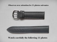 20 mm  EN CUIR VÉRITABLE COUSU GRAIN LEZARD GRIS BRACELET POUR MONTRE