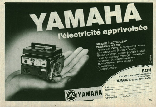 Publicité ancienne yamaha - publicité,