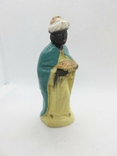526 - Ancien santon de crèche Noel  Argile/plâtre - Balthazar - Hauteur 9,02 cm