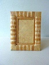 cadre porte photo, recouvert de feuilles végétales, vintage années 50-60, nature