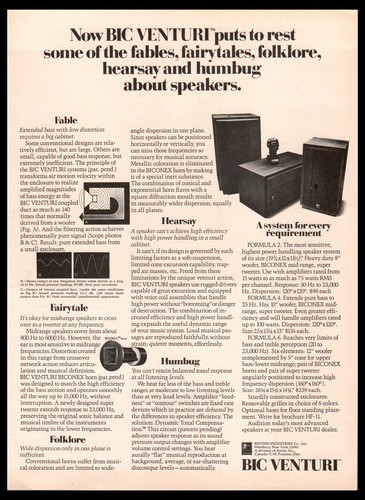 1974 bic venturi speakers - venturi,