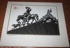 CAVALIER ET CHIEN  DÉCOUPAGE