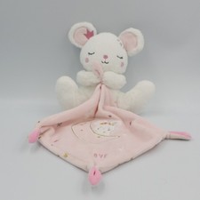 Doudou souris blanche rose