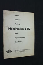 Ancien Manuel Moissonneuse Batteuse 512 Entretien Construction