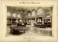 France, Aix les Bains, Salle de Jeu du Cercle  Vintage albumen print.  Tirage 