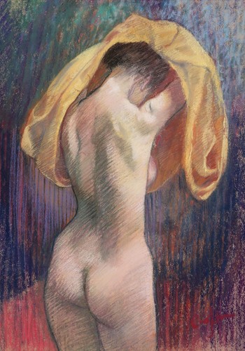 Tableau encadré dessin - , pastel