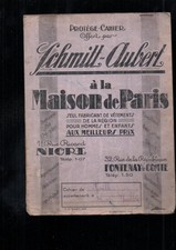 protege cahier PUBLICITAIRE mode ancien pub schmitt aubert fontenay le comte