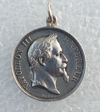Actes de Dévouement, argent ,  Napoléon III lauré, 1869, bélière modifiée