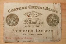 Étiquette Château Cheval Blanc 1934 Saint-Emilion  wine label weinetikett