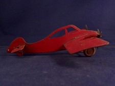 Vintage rare tin toy red plane airplane aircraft France 1930's