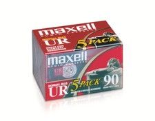 MAXELL 108562 UR-90 AUDIO CASSETTES 90 MIN 5 PACK CASS NEUF