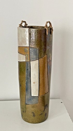 Vase grès façon raku - vase, en