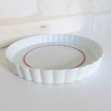 GRAND PLAT A TARTE QUICHE PORCELAINE D'AUTEUIL SERVICE BISTROT LOBJOY 30 cm