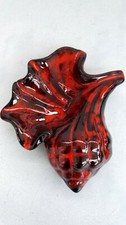 Objet de déco vide poche cendrier barbotine coquillage rouge et noir vintage