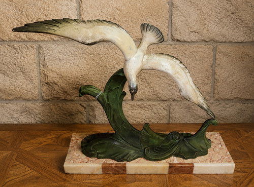 Sculpture art déco mouette - sculpture,