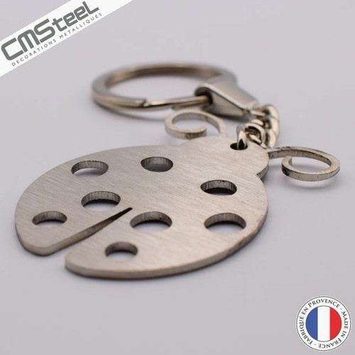 Porte clés coccinelle inox - clés,
