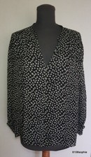 Gerard Darel Top 44 blouse Tunique viscose noir blanc