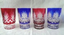 VAL SAINT LOUIS LAMBERT GOBELET VERRE A THE CRISTAL TAILLÉ DE COULEUR COLORÉ AA