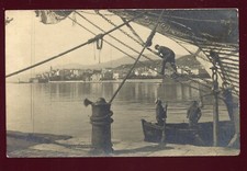 carte-photo ancienne . bateau . voilier . Marins