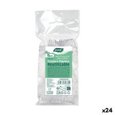 Set de cuillères réutilisables Algon Transparent 14 cm 15 Pièces [24 Unités]