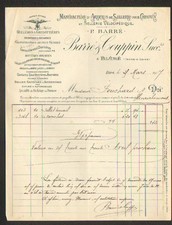 BLERE 37: USINE d'ARTICLES de SELLERIE pour CHEVAL & VELO "BARRE & COUPPIN" 1907